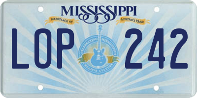 MS license plate LOP242
