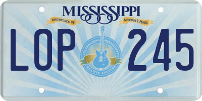 MS license plate LOP245
