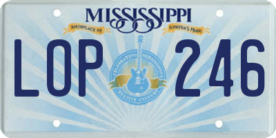 MS license plate LOP246