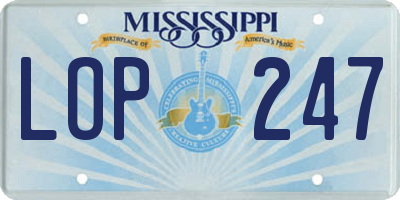 MS license plate LOP247