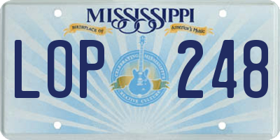MS license plate LOP248