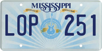 MS license plate LOP251