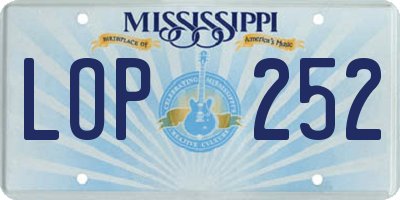 MS license plate LOP252