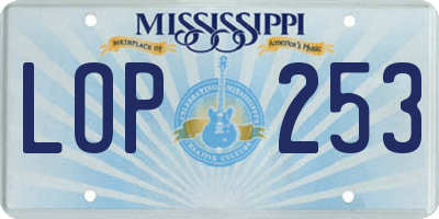 MS license plate LOP253