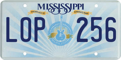 MS license plate LOP256