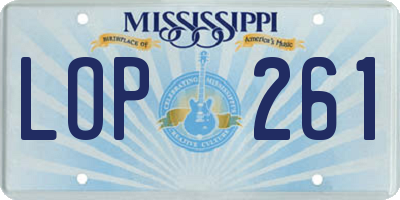 MS license plate LOP261