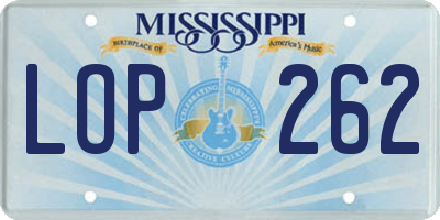 MS license plate LOP262