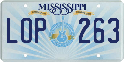 MS license plate LOP263