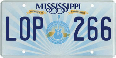 MS license plate LOP266