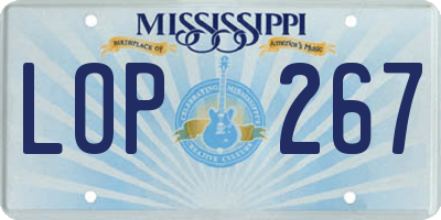 MS license plate LOP267