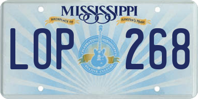 MS license plate LOP268