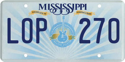 MS license plate LOP270