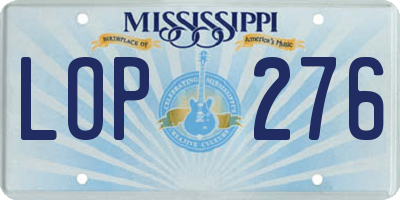 MS license plate LOP276