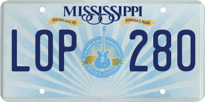 MS license plate LOP280
