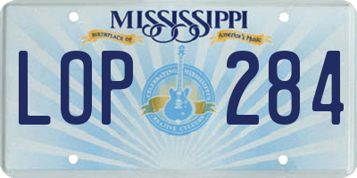 MS license plate LOP284