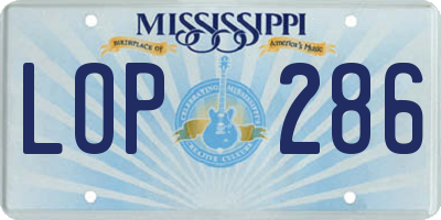 MS license plate LOP286