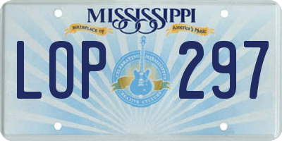 MS license plate LOP297