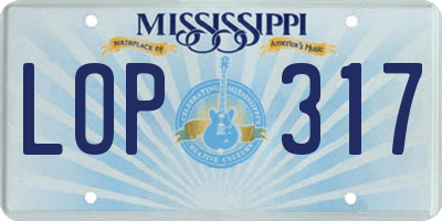 MS license plate LOP317