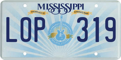 MS license plate LOP319