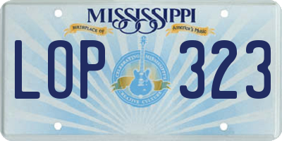 MS license plate LOP323