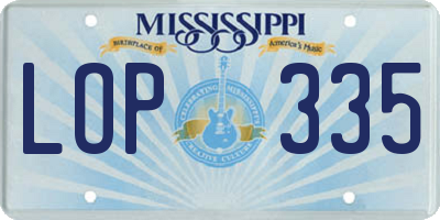 MS license plate LOP335