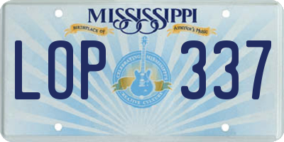 MS license plate LOP337