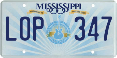 MS license plate LOP347