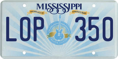 MS license plate LOP350