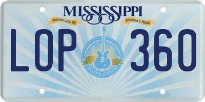 MS license plate LOP360