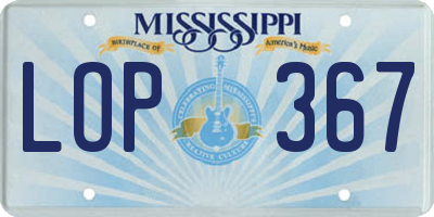 MS license plate LOP367