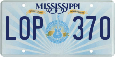 MS license plate LOP370