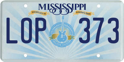 MS license plate LOP373