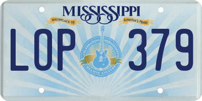 MS license plate LOP379