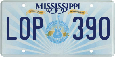 MS license plate LOP390