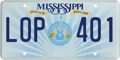 MS license plate LOP401