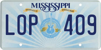 MS license plate LOP409