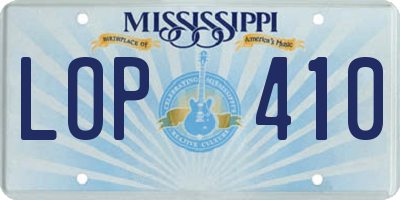 MS license plate LOP410