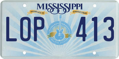 MS license plate LOP413