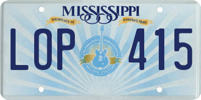 MS license plate LOP415