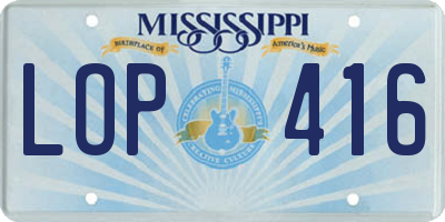 MS license plate LOP416