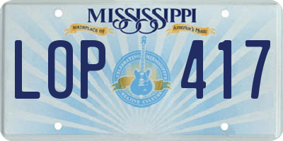 MS license plate LOP417