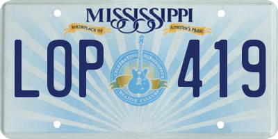 MS license plate LOP419
