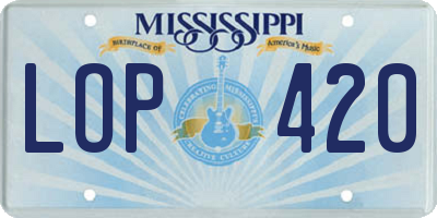 MS license plate LOP420
