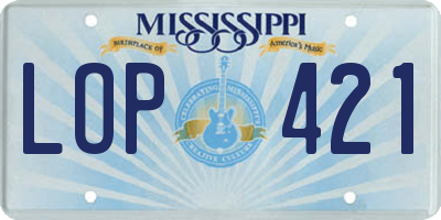 MS license plate LOP421
