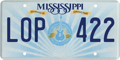 MS license plate LOP422