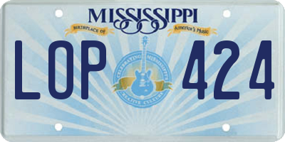 MS license plate LOP424