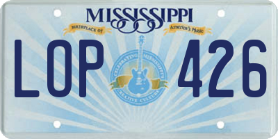 MS license plate LOP426