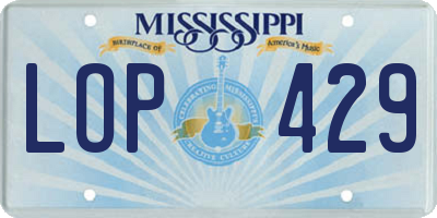 MS license plate LOP429
