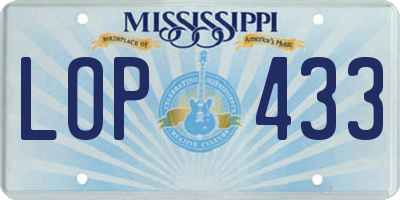 MS license plate LOP433