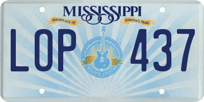 MS license plate LOP437